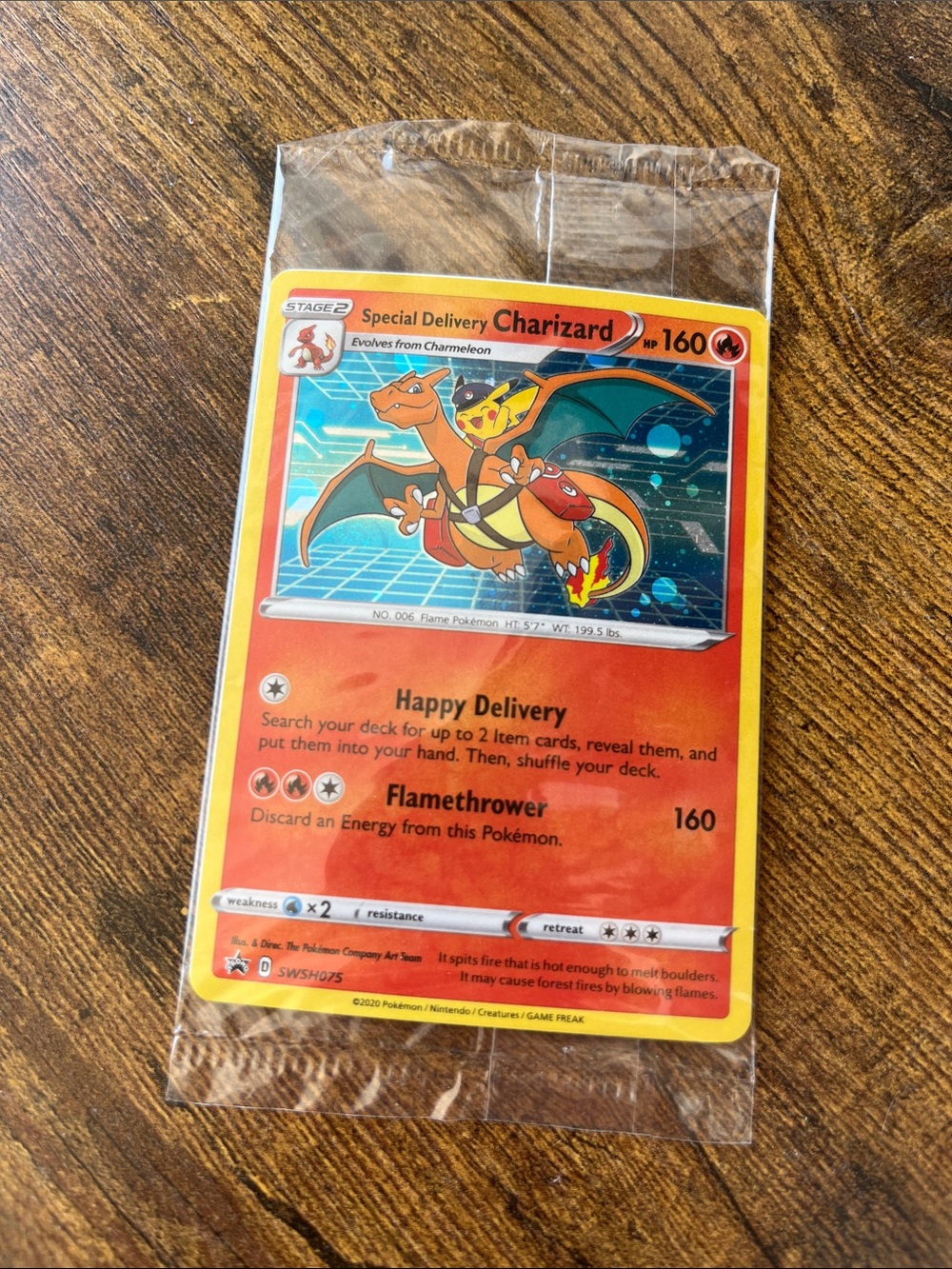 Pokémon Special Delivery Charizard Pokemon Center Promo Card Sealed SWSH075